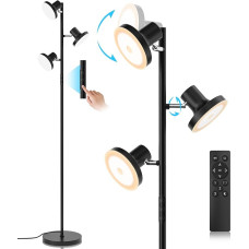 SIBRILLE põrandalamp LED Dimmable, 36 W Uplighter LED Dimmable 2500LM koos kaugjuhtimispuldiga ja Touch 2700 K - 6500 K, 3-valgustusega lugemislamp, kaasaegne põrandalamp põrandalamp elutuppa magamistuppa kontorisse hotellini
