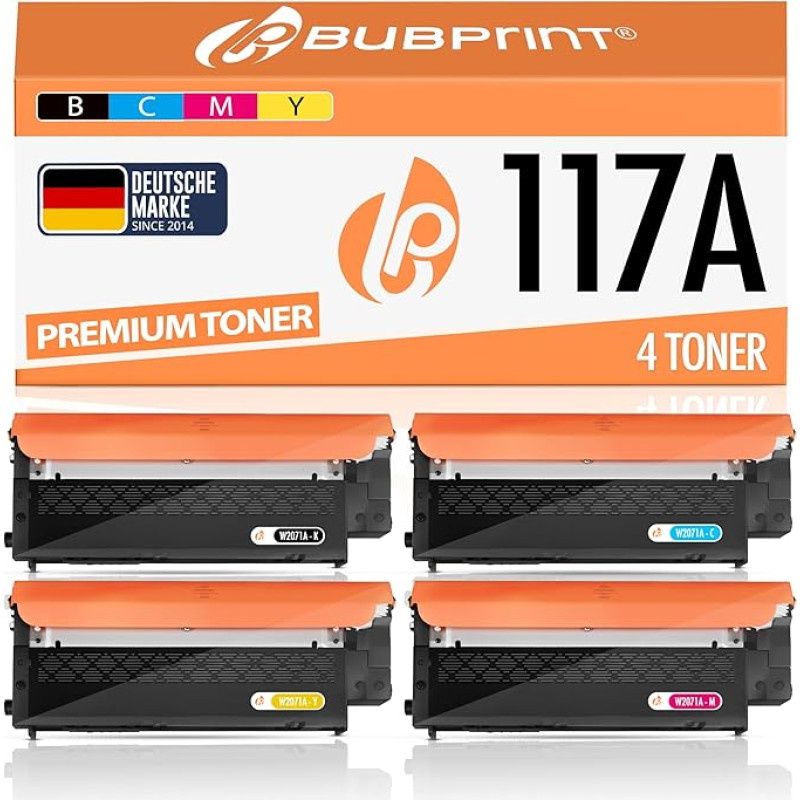 Bubprint 117a ühilduv asendustooner HP värvilaseriga MFP 178nwg 179fwg 178nw 179fnw 179fng 150a 150nw [4 tk]