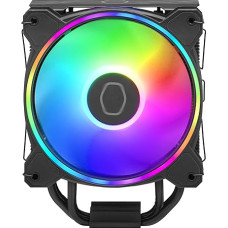 Cooler Master Hyper 212 Halo CPU õhujahuti Jet Black Aluminium Finish, 4 pideva otsekontaktiga soojusjuhtme toru koos uimedega, MF120 Halo2 ARGB ventilaator, LGA1700 & AM5 jahuti, ARGB tuvastamine, V2