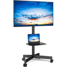 RFIVER TV Ständer Rollbar TV Wagen auf Rollen für 27-60 Zoll Fernseher Fernsehständer TV Standfuss Höhenverstellbar Neigbar Max. 40 KG VESA 400x400 mm