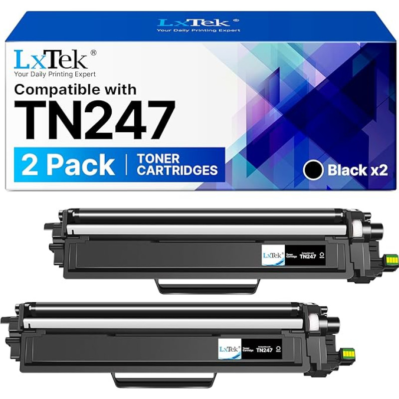 LxTek TN247 TN-247BK Tonerkartusche Kompatibel für Brother TN-243CMYK TN-243 TN243 TN-247 für Toner Brother MFC-L3750CDW MFC-L3770CDW MFC-L3710CW für DCP-L3550CDW DCP-L3510CDW HL-L3210CW (2 Schwarz)