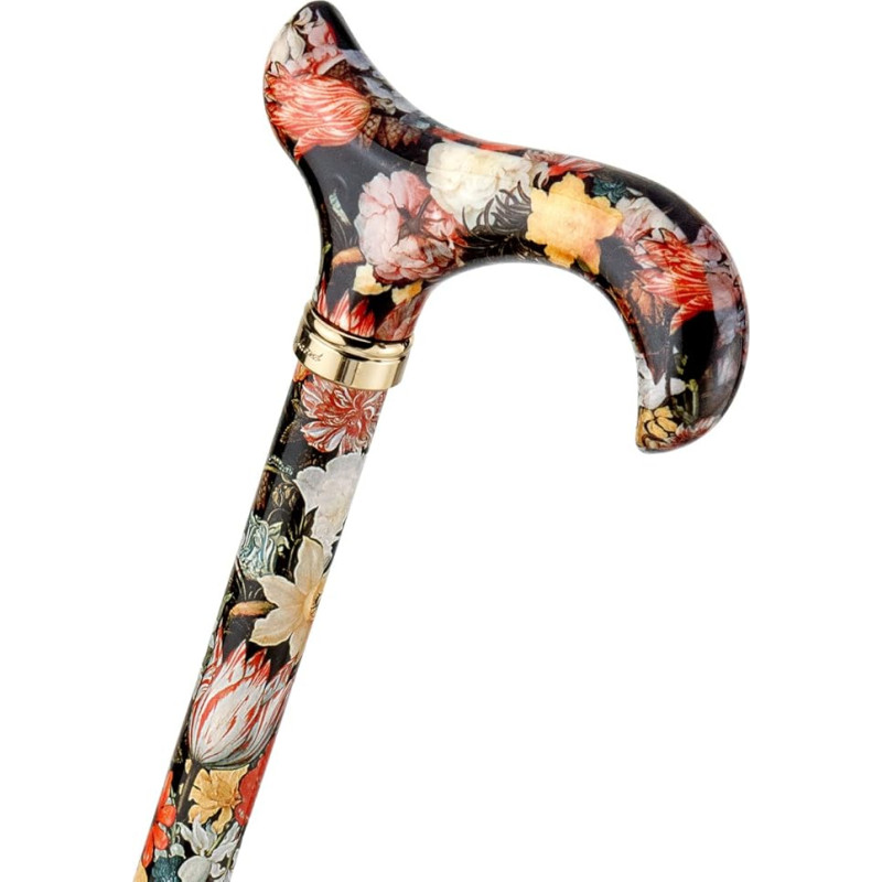 Derby Derby Rahvusgalerii Bosschaert Classic Walking Stick Stiilne akrüülist käepide, mis on kinnitatud Bosschaert maalimustrile Kõrgus reguleeritav õhukese sulamist kepiga