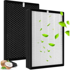 FY2420/30 FY2422/30 asendusfilter, mis ühildub Philips õhupuhastiga AC2882, AC2885, AC2887, A2889, AC2892, AC3829, seeria 2000 ja 3000 (sisaldab 1 HEPA-filtrit ja 1 aktiivsöefiltrit).