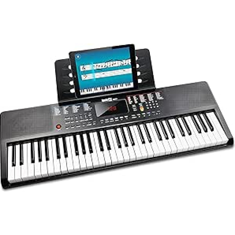 RockJam 61-klahviline kaasaskantav elektrooniline klaver koos toiteallikaga, noodistendiga ja Simply Piano rakendusega