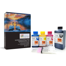 BLUE SWAN 550 ml tindikomplekt Canon printerikassettidele PG-545 CL-546 G-545XL CL-546XL Canon Pixma TR4550 MG2450 MG2550 MG2550S MG2555S MG2950 MG3050 MG3051 MG3052 MG3052 MG3033 053 MX495 jaoks