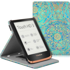 Fintie Case for Pocketbook Touch HD 3, Touch Lux 4/5, Basic Lux 2/3/4 and Pocketbook Color e-Reader, Multi-Viewing Angle Case with Wrist Strap, Auto Sleep/Wake, Jade