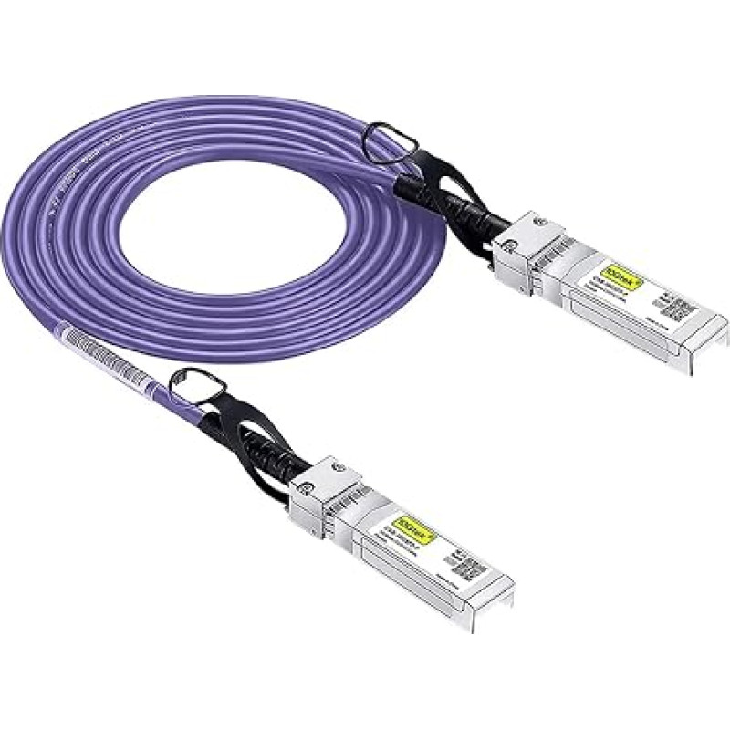 [Very Peri] 10G SFP+ DAC Cable 2 m (6.5 ft), Twinax SFP+ Cable for Cisco SFP-H10GB-CU2M, Meraki MA-CBL-TA-2M, Ubiquiti UniFi, D-Link, Supermicro, Netgear, Mikrotik, Open Switches