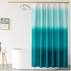 DKLFYDBG Textile Shower Curtain, Turquoise, Teal, 200 x 200 cm, Anti-Mould Fabric Bath Curtain with Steel Hooks, Washable Abstract Ombre Shower Curtains for Bathroom, Bathtub, Waterproof (200 x 200