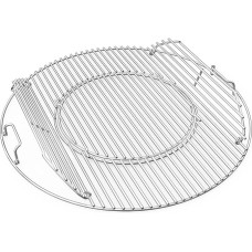 onlyfire Stainless Steel Cooking Grate, Diameter 54.5 cm, Round Cooking Grate with Handle, Removable Cooking Grate for Pizza Stone, Wok, Pan, for Weber 57 cm Kettle Grill, Charcoal Grills, Double