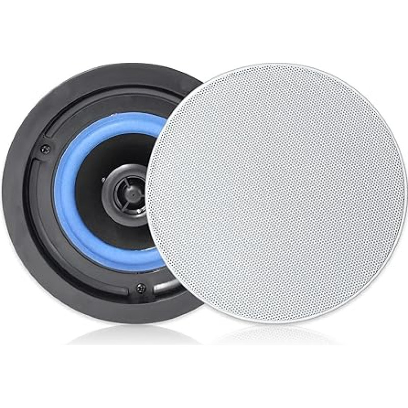 Herdio 4 Inch Ceiling Speaker, 160 Watt 2-Way Flush Mount Built-in Speaker, for Mounting on System, for Indoor, Bedroom, Bathroom, Home Cinema, Covered Porches