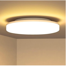 LEDYA LED laevalgusti Flat 24 W, IP54 veekindel laevalgusti, kaasaegne LED paneel laevalgusti, elutuba, magamistuba, vannituba, lastetuba, laevalgusti 2700 K 2200 LM soe valge läbimõõt 275