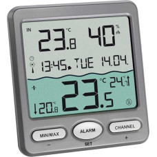 TFA Dostmann TFA Venice 30.3056.10 Digital Wireless Pool Thermometer for Monitoring the Water Temperature in the Pool or Jacuzzi, Plastic, Grey