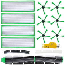 Replacement Parts for Vorwerk Kobold VR200 VR300 Robot Vacuum Cleaner Accessories - Hepa Filter Allergy Filter and Side Brushes and Main Brush Pack of 14