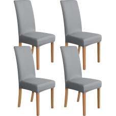 Amazon Basics Set of 4 Stretch Dining Chair Slipcovers, Light Grey