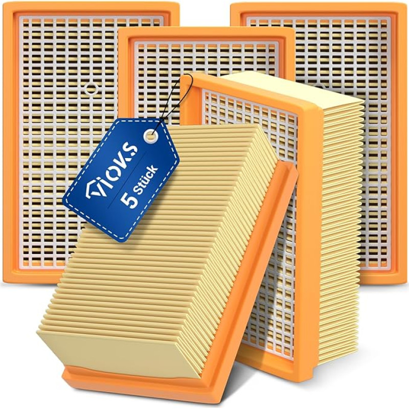 VIOKS 5 x lame plisseeritud tolmuimeja filter asendusfiltrid Kärcher KFI 4410 2.863-005.0 28630050 MV4 MV6 WD4 WD5 WD6 Filter tolmuimejale Kärcher WD4 filter Kärcher WD5 filter Kärcher WD6 filter Kärcher WD5 filter Kärcher WD6