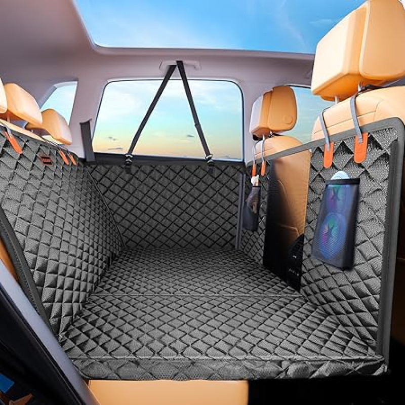 JOEJOY koera tekk auto tagaistmel, koera autoistme tagaistme laiendatud, autoistme katte koera tagaistme kõva alumise küljega, koera istmekate veekindel kriimustuskindel koos turvavööga