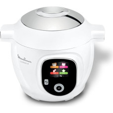 Moulinex Cookeo+ Intelligentne multiküpsetaja kõrge rõhuga, 6L, 80 sisseehitatud retsepti, järelevalveta, intuitiivne ekraan, samm-sammult juhised toiduvalmistamiseks, spetsiaalne rakendus, valge CE854110