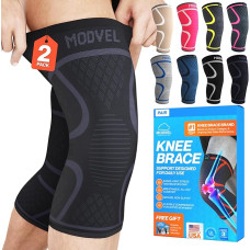 MODVEL Komfortable Kniebandage für Damen und Männer - Sanfte Kniestütze zur Unterstützung und Stabilisierung - Weiches, Atmungsaktives Material für Komfort bei Bewegung, Spaziergang & Zuhause
