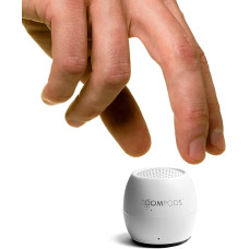 Boompods Zero Talk Mini Bluetooth kõlar koos Amazon Alexaga - kaasaskantav väliskõlar, IPX6 veekindel, 5 tundi mänguaega ja mikrofon, väike muusikakast mobiiltelefoni, duši all, reisil - valge