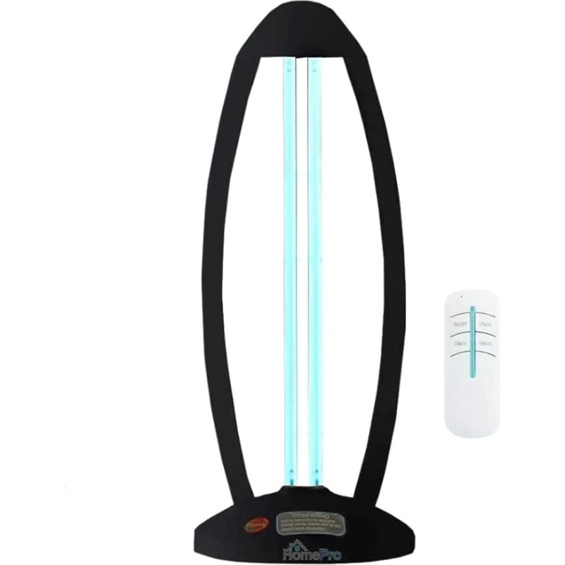 CARSO UV Sterilisation Lamp with Ozone UV-C Lamp 65 W e Disinfection Rate 99% - Disinfectant Lamp for Home - Room - Office - School (Black), HY-020