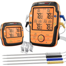 ThermoPro TP27C 150 m Wireless Grill Thermometer with 4 Probes Meat Thermometer Roasting Thermometer IPX4 Waterproof Large LCD Numbers Kitchen Thermometer for BBQ, Gas Grill, Dutch Oven