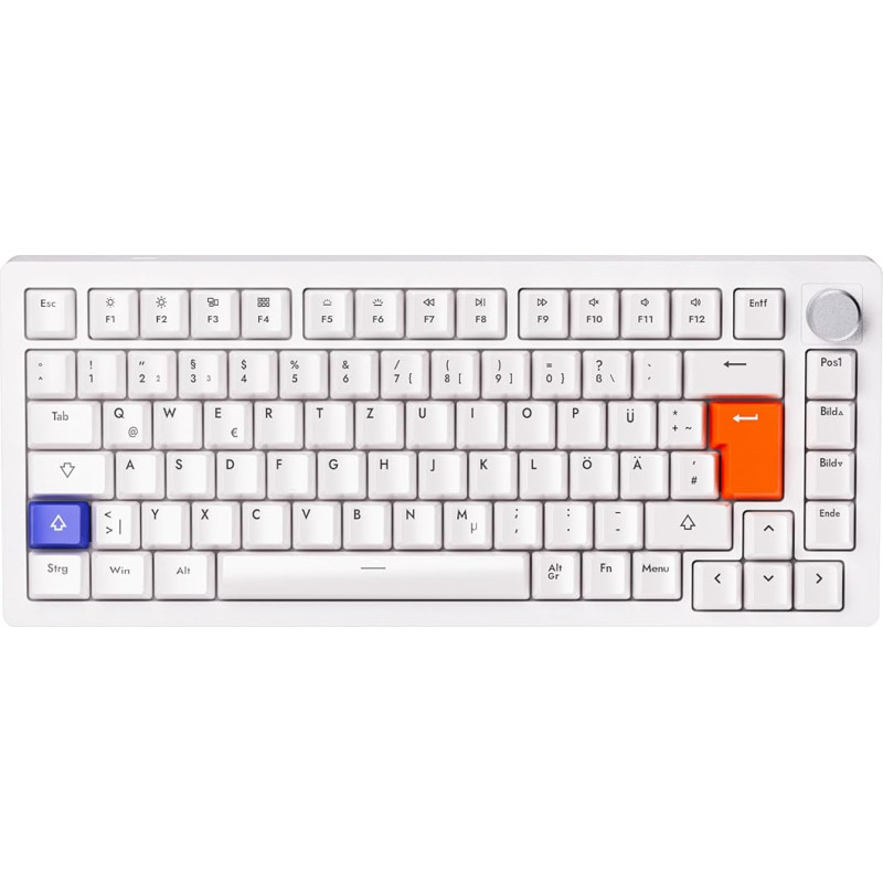 DrunkDeer A75 Rapid Trigger mehaaniline mänguklaviatuur magnetiline lüliti 75% TKL RGB 82Keys USB Wired ISO DELayout, valge