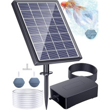 Biling Solar Pond Aerator koos akuga, 2,5 W päikesepump tiigi õhutaja jaoks, päikese akvaariumi hapnikupump, 3 režiimi õhupump, tiigi hapnikupump Solar vee ringluseks aias