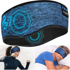 LC-dolida Sleep Headphones Bluetooth 5.4, Sleep Headband, Headband, Sleep Mask, Sports Headphones, Music Sleeping Headband for Sports Training, Jogging, Yoga, Travel (Blue)
