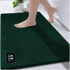 RTBQJ-AT Libisemiskindel vannitoa vaip 120 x 80 cm Suur vannitoa vaip Mikrokiust pehme vannitoa vaip Köögi põrandamatt masinpesu Öko-Tex 100 sertifitseeritud, tumeroheline