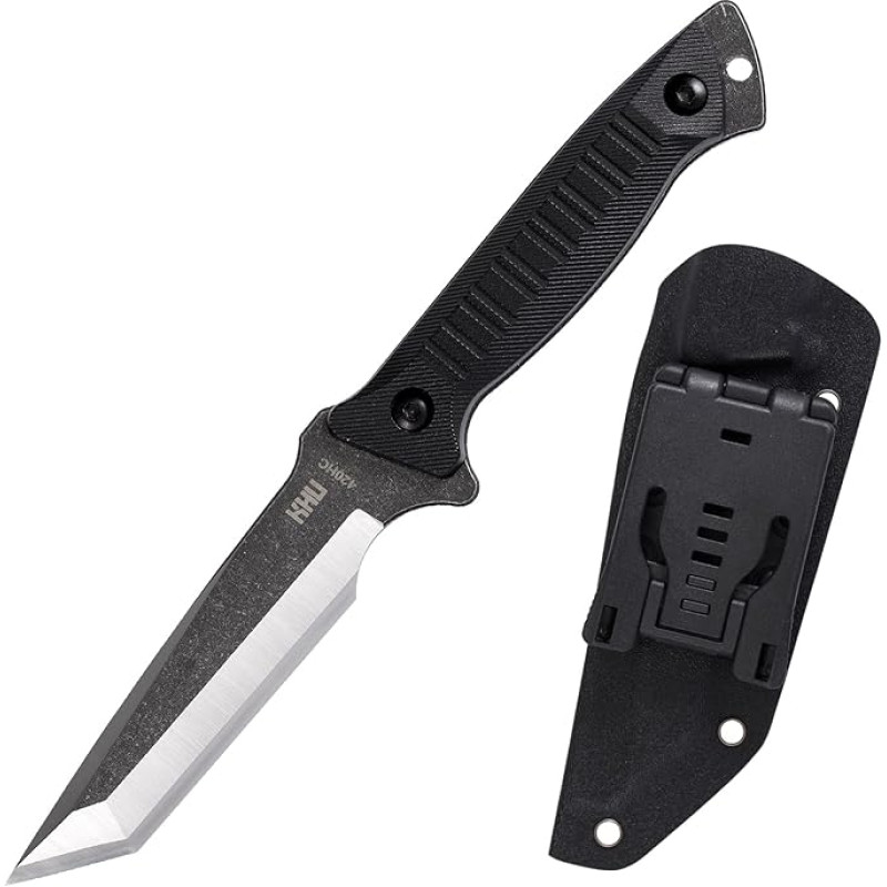 KHU Kydex Outdoor Knife Fixed Blade Survival Knife Jahindusnuga Bushcraft Knife Camping Knife - 420HC terasest, Nylon Plastic Handle, Outdoor Hunting Camping Matkamine