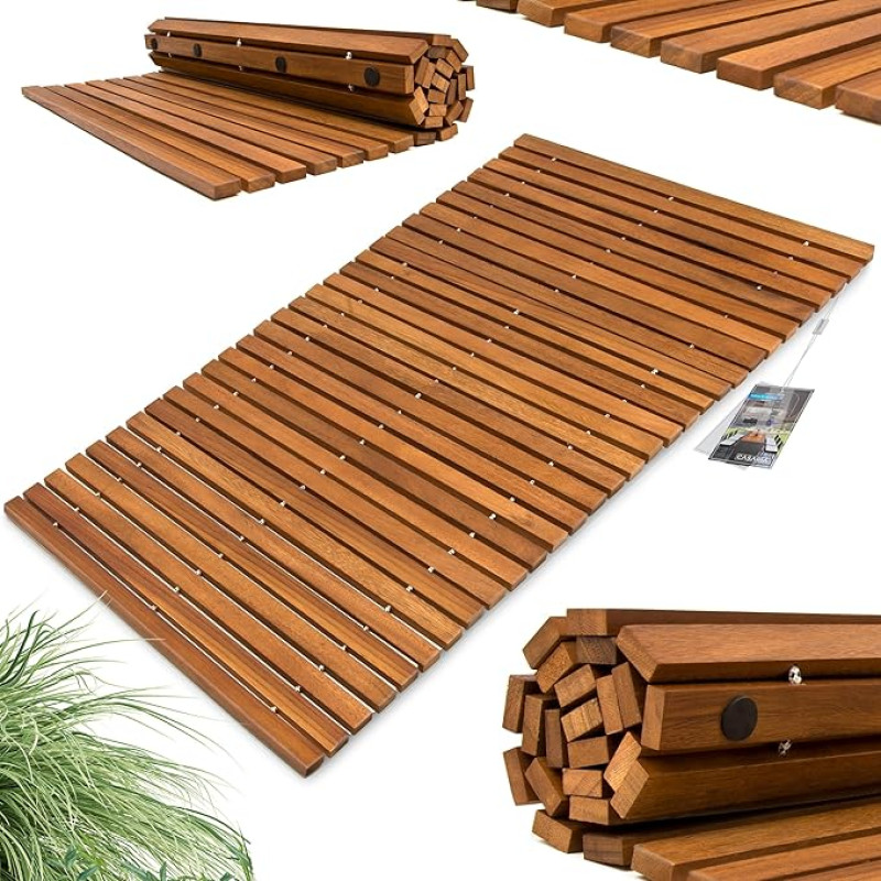 Deuba Acacia Wood Bath Mat - 80 cm x 50 cm - FSC® Certified