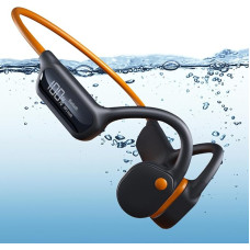 fesoklaf Bone Sound Headphones, 32 GB Memory, Swimming IPX8, MP3 Sport, Wireless Bluetooth 5.3, for Running (Orange + Black)