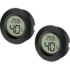 EEEKit Hygrometer Thermometer Digital LCD Monitor Indoor Outdoor Humidity Meter Gauge for Humidifiers Dehumidifiers Greenhouse Basement Babyroom Black Round