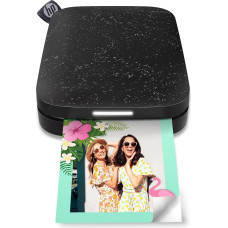HP Sprocket 5.1 x 7.6 cm Instant Printer for Smartphones, Portable, Wireless Colour Printer, Zink Photo Paper with Adhesive Backing, Compatible with iOS & Android Devices via Bluetooth App, Black