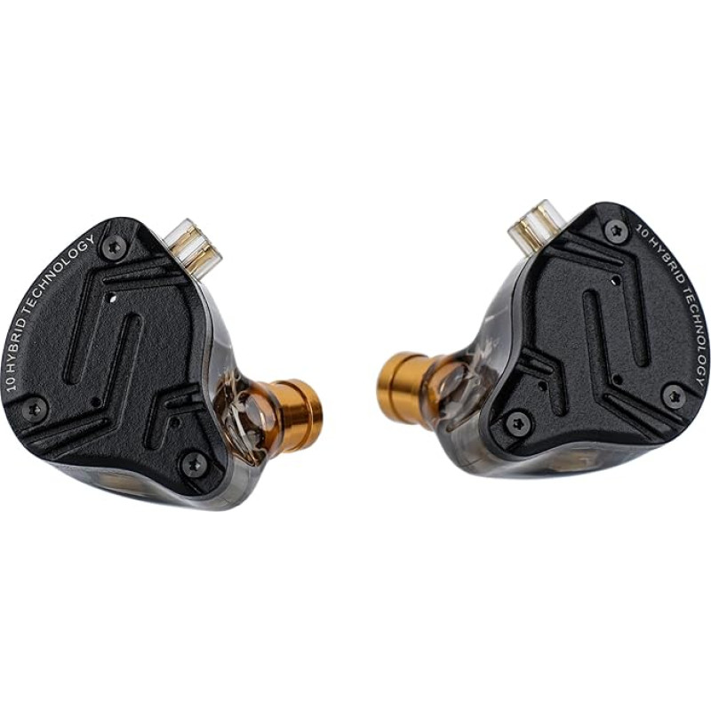 LINSOUL KZ ZS10 PRO X Upgraded 1DD+4BA Hybrid Driver HiFi In-Ear Headphones IEM with Alloy Faceplace Removable Recessed 2Pin Cable for Audiophile Musicians DJ Stage (Without Microphone)