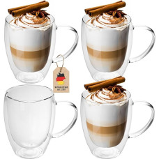 Intirilife Double-Walled Thermal Coffee Mug / Tea Mug, Glass