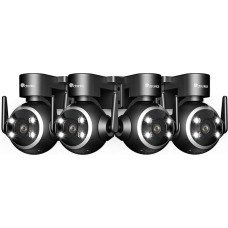 ctronics välivalvekaamera, 4-st WLAN komplekt, IP-kaamera väljas, 350°/90° pöördega, isiku tuvastamine, automaatne jälgimine, värviline öönägemine, 2-suunaline heli, 3 paigaldusmeetodit, IP66