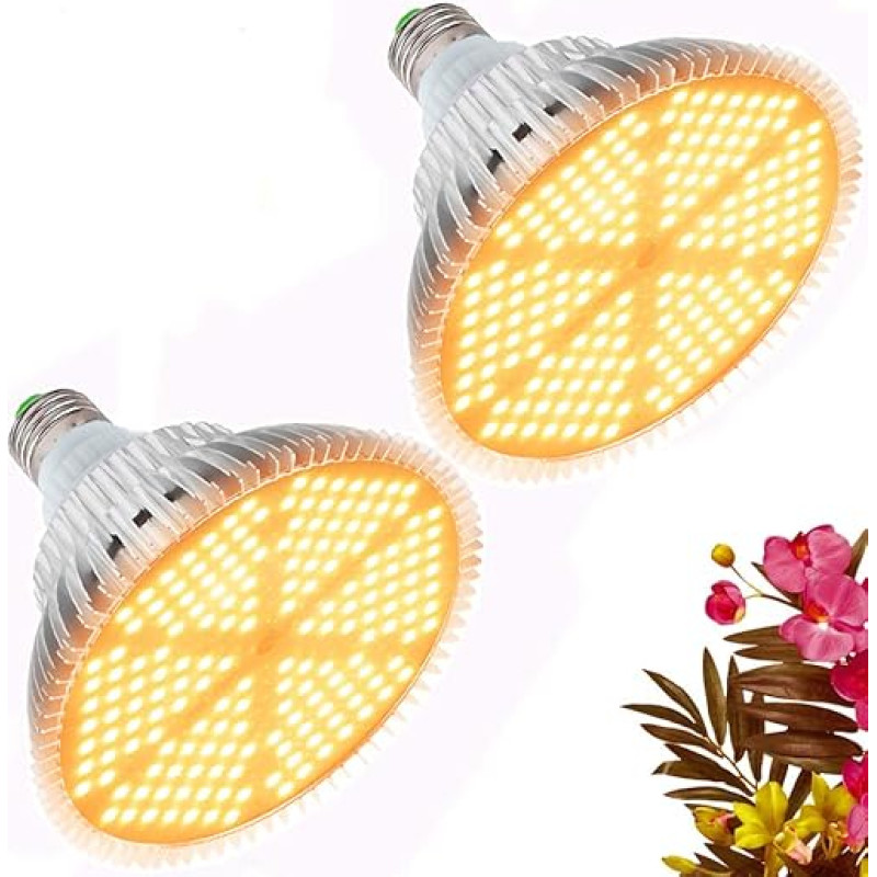 xingruyu taimelamp kasvatusvalgus 120 W LED kasvulamp E27 täis spektri 180 LED taimevalgusti aia kasvuhoone siseruumide taimedele, lilledele ja köögiviljadele (2 tk)