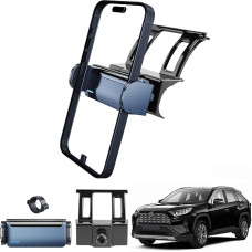 Coleya auto mobiiltelefoni hoidik, mis ühildub Toyota RAV4 2019-2024, Toyota RAV4 elektriline mobiiltelefoni hoidik, RAV4 lisatarvikud telefoni hoidik, 360° pööramine, ühildub kõigi nutitelefonidega 4 - 7