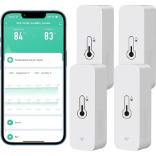 Comboss WiFi hügromeeter/termomeetri andur, traadita temperatuuri ja õhuniiskuse andur sise- ja välitingimustes kasutamiseks koos kaugjuhtimissignaaliga, töötab koos Tuya rakendusega, 4 komplekti