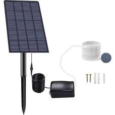 Andoer 2 W Solar Oxygen Pump, Oxygenator, Aquarium Air Pump, Fishing Aerator with Pipe, Bubble Stones for Garden, Aquarium, Outdoor Pool, Pond