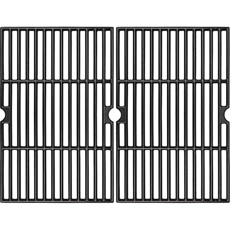 GFTIME 16.5 x 21.5 inch Enamelled Cast Iron Cooking Grate Replacement for Tepro Toronto, Aktiva Angular, EL Fuego Montreal, TAINO Hero XL Charcoal Grill, Cast Iron Grill Grate Replacement, Pack of 2