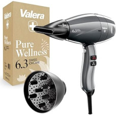 Valera, Swiss Ioncare 6.3 Professional Hair Dryer, Quiet Hair Dryer with Ion Generator, 3 Temperature Levels, Cooling Button, Twist-Proof Cable, 2000 W, Grey