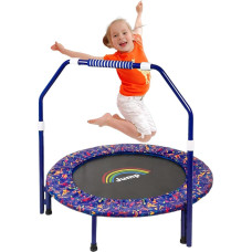 Trampolin Kinder|Ø ca. 91 cm|Faltbarer Rebounder für Minitrampolin mit Schaumgriff,Sicherheitspolster und Strapazierfähiger Abdeckung für Innen und Außen |Trampolin für Jumping Fitness