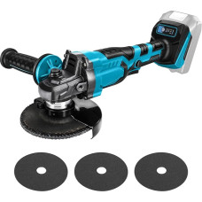 WingFly aku nurklihvmasin Makita 18 V, professionaalne traadita lihvmasin, 125 mm, harjadeta mootor, kettakaitse, värvi ja mördi eemaldamiseks (ilma akuta) (koos lõikeketastega)