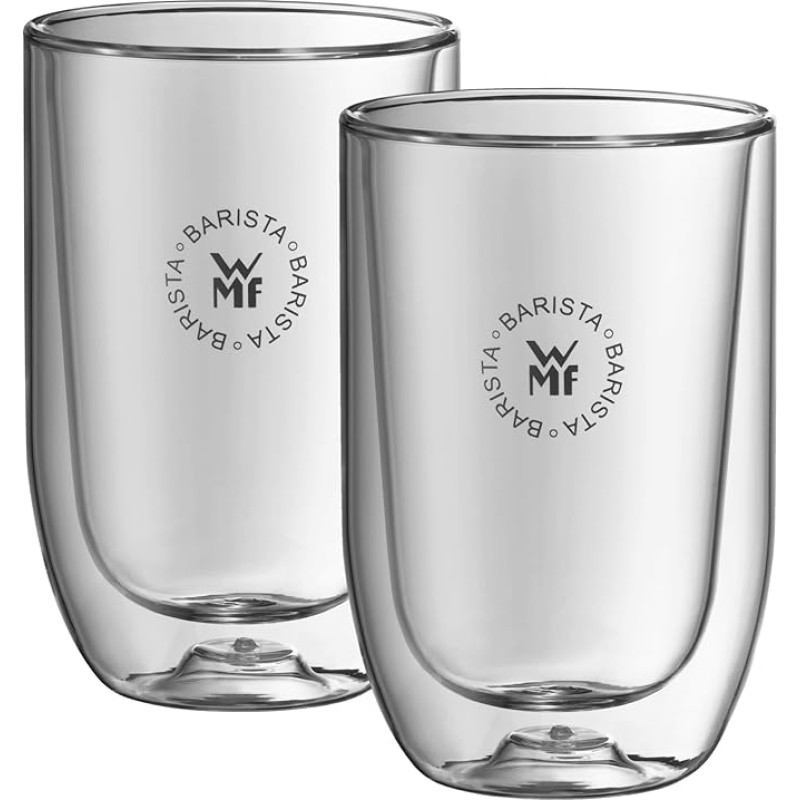 WMF Barista Glasses Set of 2, Two Latte Macchiato Glasses Double-Walled 280 ml, Glass, Double-Walled Coffee Glasses, Coffee Mug, Double-Walled, Heat-Resistant, Dishwasher Safe