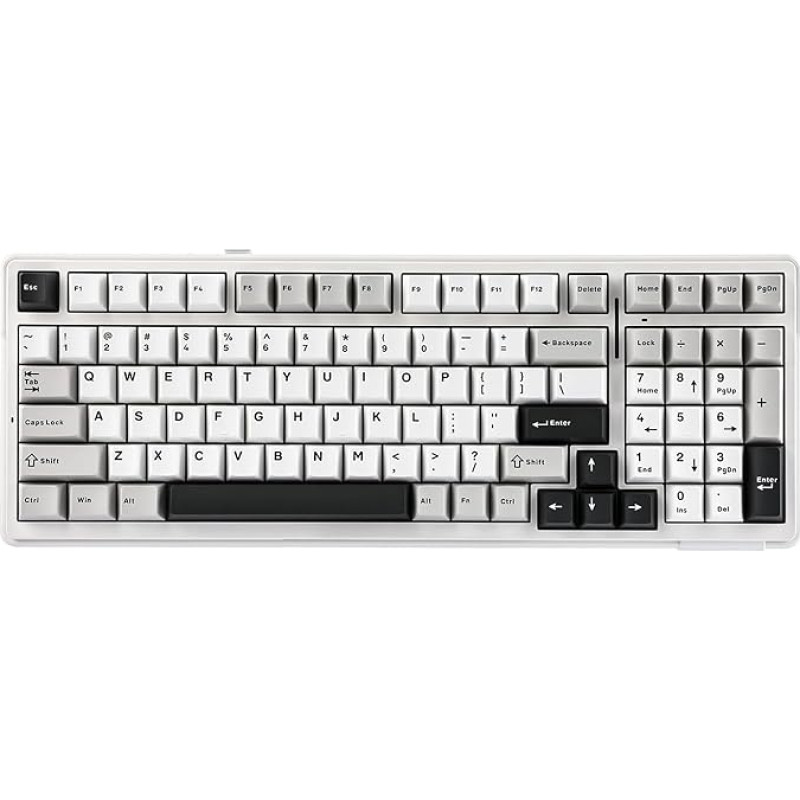 EPOMAKER x Aula F99 juhtmevaba mehaaniline klaviatuuri tihend koos Hot-Swap padjaga Bluetooth 8000mAh NKRO RGB mängimiseks/Win/Mac (F99 Hall, Reaper Switch)