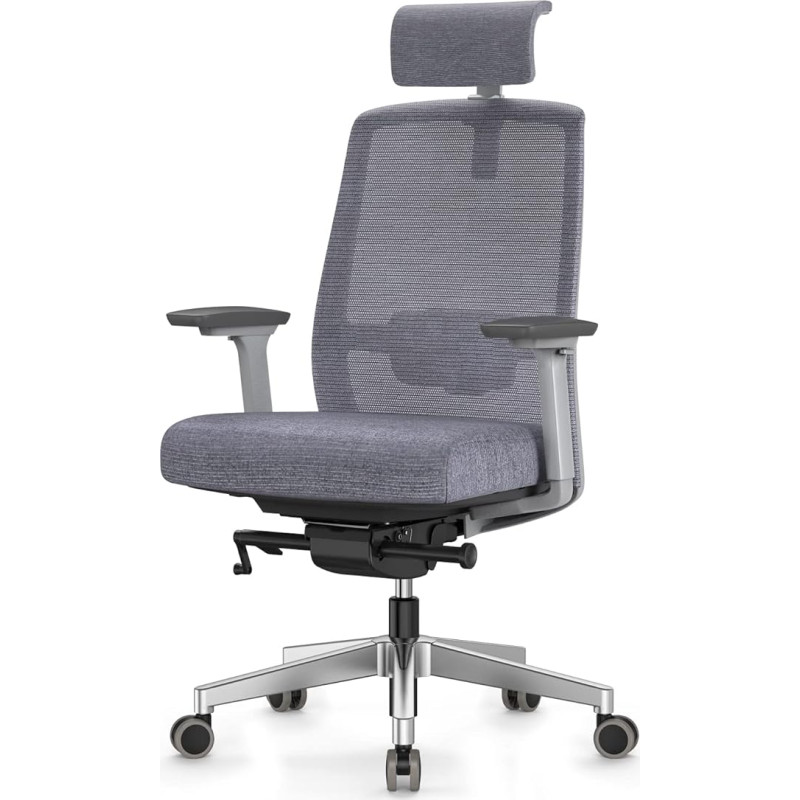 Duwinson Ergonoomiline kontoritool 4-suunaliselt reguleeritava käetoega, lauatooli võrgusilma seljatugi, reguleeritava kõrgusega pöörlev tool, kiiktooli funktsioon, reguleeritav peatugi ja polsterdatud nimmepiirkonna tugi