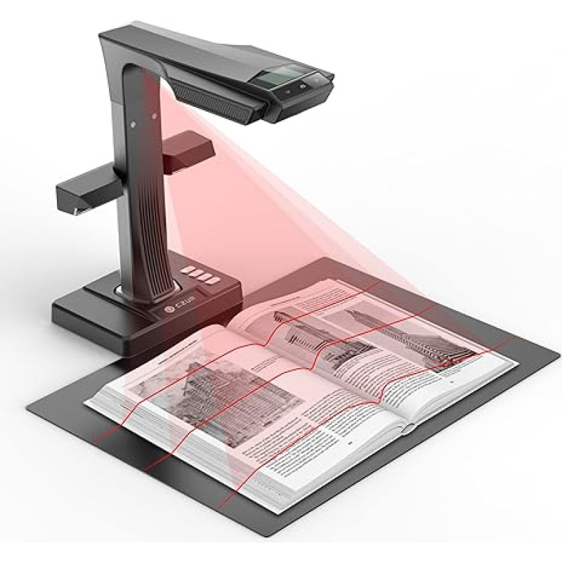 CZUR ET24 Pro Professional 24MP Book Scanner with HDMI, HD Document Scanner A3 Scanner with Laser Flattening Technology OCR Document Camera Visualizer for Windows, macOS and Linux