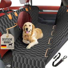 VierbeinerStube® Premium Car Seat Cover for Dogs - Waterproof, Non-Slip & Washable - Rear Seat Protective Blanket with Seat Belt & Side Protection - Universal Size for Car, SUV & Estate